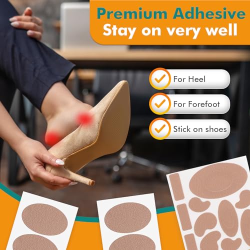 Image of Moleskin for Blisters, Adhesive Moleskin Padding, Multi-Shaped Moleskin Pads for Shoes, Toes, Heel | Blister Prevention and Reduce Friction - 20 Sheets (130 Pieces Total)