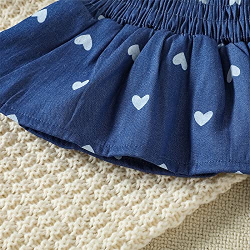 Patpat Baby Girl Clothes Short Sleeve Ruffle Tunic Top Floral Pants Set Infant Girls Outfits Blue 12-18 Months #TOP4