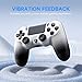 ECHTPower Wireless Controller für PS-4, LED Game Controller Kompatibel mit PS-4/Slim/Pro/PC, 600mAh Gamepad mit Dual Vibration, Touchpad, 6-Achsen, Kopfhöreranschluss, Screenshot-Weiß