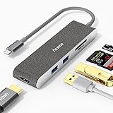 【USB 3.0 e lettore SD / TF】 Questo adattatore USB C è dotato di 2 porte USB 3.0 e la velocità di trasferimento dati della porta USB 3.0 è fino a 5 Gbps. Lettore SD / TF integrato, supporta la lettura simultanea (480 Mbps), accedi facilmente al video del registratore di guida o alla foto della fotocamera in pochi secondi.