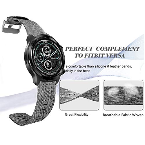 Giaogor Strap Compatible with TicWatch Pro 3, Nylon Knitted Replacement Watch Strap for TicWatch Pro 3 GPS Smartwatch - Image 3