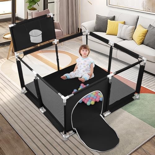 OHMG Parc Bébé 126x126cm, Modulable, Noir