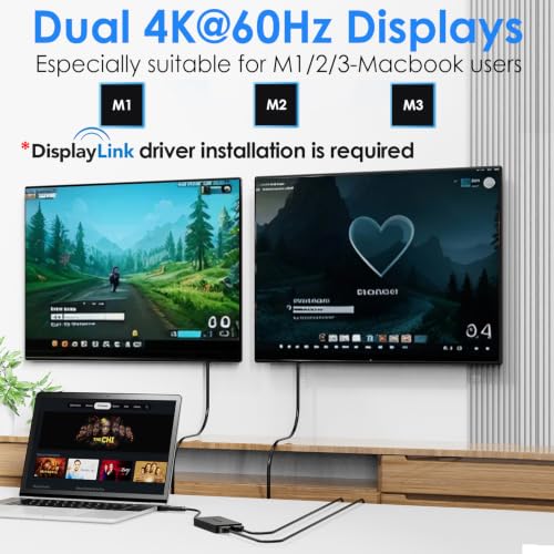 Image of WAVLINK DisplayLink USB A /C to Dual HDMI Adapter 4K@60Hz for 2 Monitors