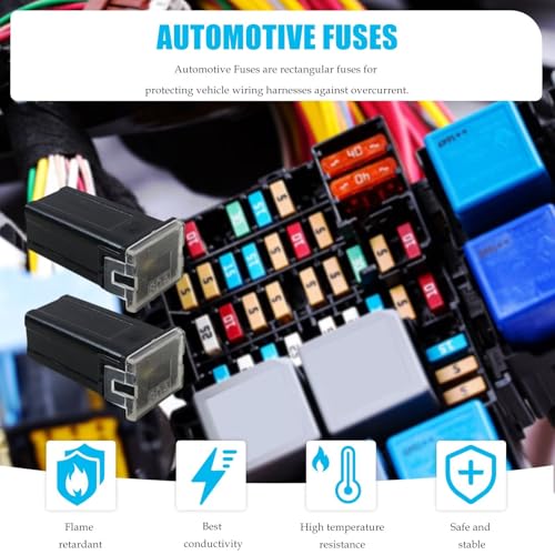 Kit de 36 fusibles automotrices Vicue: 18 perfil alto y 18 perfil bajo, calificaciones de 20 A, 30 A, 40 A, 50 A, 60 A y 80 A, empaque de caja miniatura 5