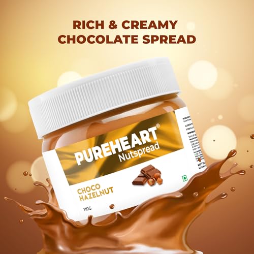 Image of Pureheart Nut Spread Choco Hazelnut (110 gm) Delicious, Smooth & Creamy Snack, Nutty Chocolate Hazelnut Spread for Breakfast