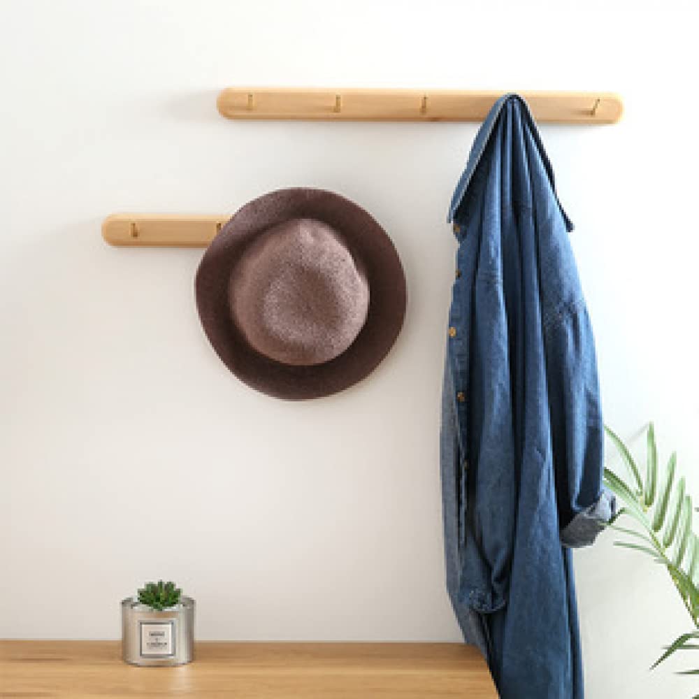 Perchas Modernas de Madera para Entrada para Abrigos y Sombreros | Toallero de Cocina para baño | Adhesivo para Puerta o pared-50cm