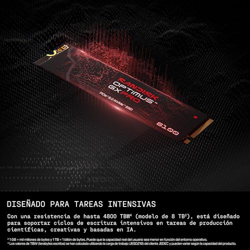 Miniatura 4 de SANDISK Optimus GX Pro 8100 PCIe Gen 5 NVMe SSD 1 TB (velocidades de Lectura/Escritura secuenciales de hasta 14 900/11 000 MB/s, TLC 3D CBA NAND)