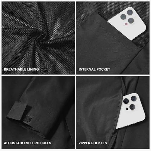 Zando Mens Rain Jacket Waterproof with Hood Sport Jacket for Men Windbreaker Lightweight Raincoat Cycling Golf Travel Fishing4
