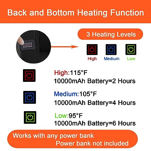 Kimi House Wide Double Heated Stadium Seat With Back & Arm Support,Foldable Portable Stadium Seat For Bleachers,Extra Thick Padding thumb #3