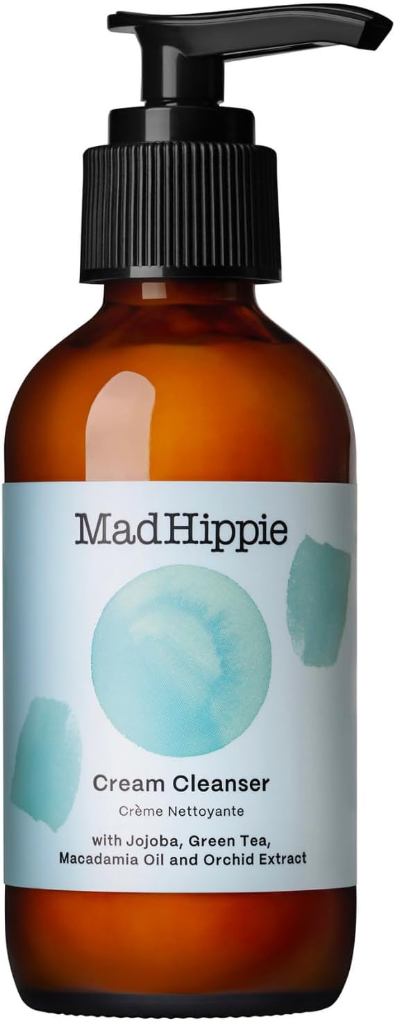 Mad Hippie Cream Cleanser – Gentle Formula with Hyaluronic Acid, Jojoba Oil & Green Tea, Skin Barrier Protection, 4 Oz Ea