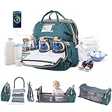 Diaper Bag Backpack, Baby Diaper Bag with Detachable Changing Station for Boy Girl, Dry Wet Pockets Separation, Waterproof Diaper Bag Backpack Ideal for Dad Mom