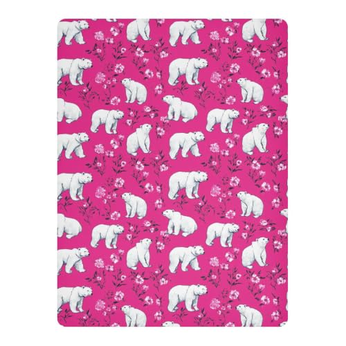Drap-housse en mousseline imperméable lit enfant blanc motif ours - 3