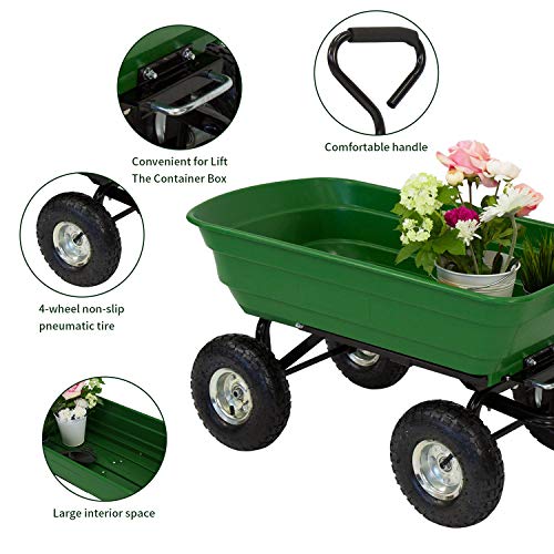 Reviews for Kinsunny Garden Dump Cart with Steel Frame Pneumatic Tires