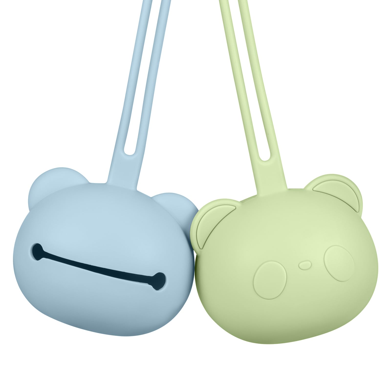 Lot de 2 Boite a Tetine Bebe Silicone pour Bébé, Boite a Sucette Bebe Sans BPA en Silicone pour Sucette, Range Portable Tétine Bébé pour Voyage- Bleu et Vert