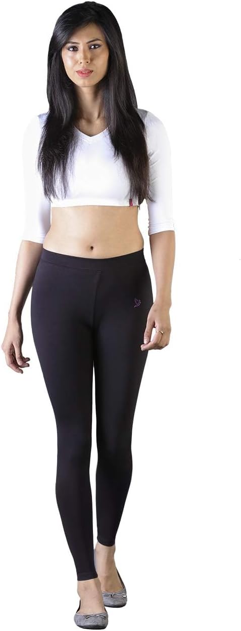 Twin BirdsSuper Stretchable Mehandi Maroon Coloured Cotton Elasthane Fabric Ankle Length Leggings for Women