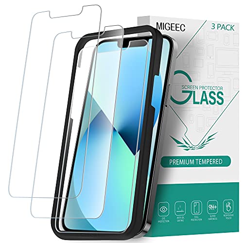 Migeec [3 Pièces Protecteurs D'éCran En Verre Trempé Pour iPhone 13 Mini Film De Protection Anti-Rayures, Anti-Huile, Anti-Bulles Cover