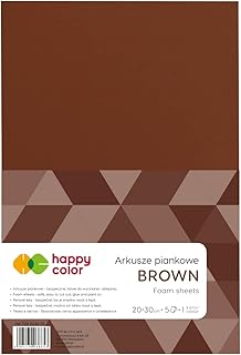 Hojas de espuma para manualidades A4, 5 hojas, marrón, Happy Color