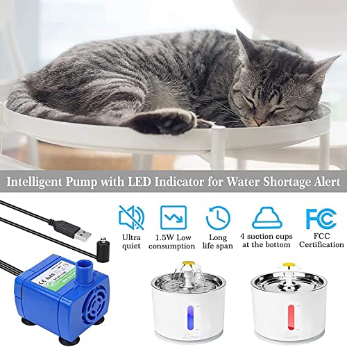 Fuente para agua de acero inoxidable para mascotas 2.4L miniatura 5