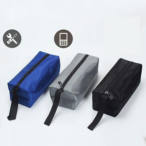 Miniatura 4 de 2 bolsas de almacenamiento de herramientas de lona portátil, bolsa de transporte, bolsa de transporte con cremallera y lazo para colgar (2 unidades,