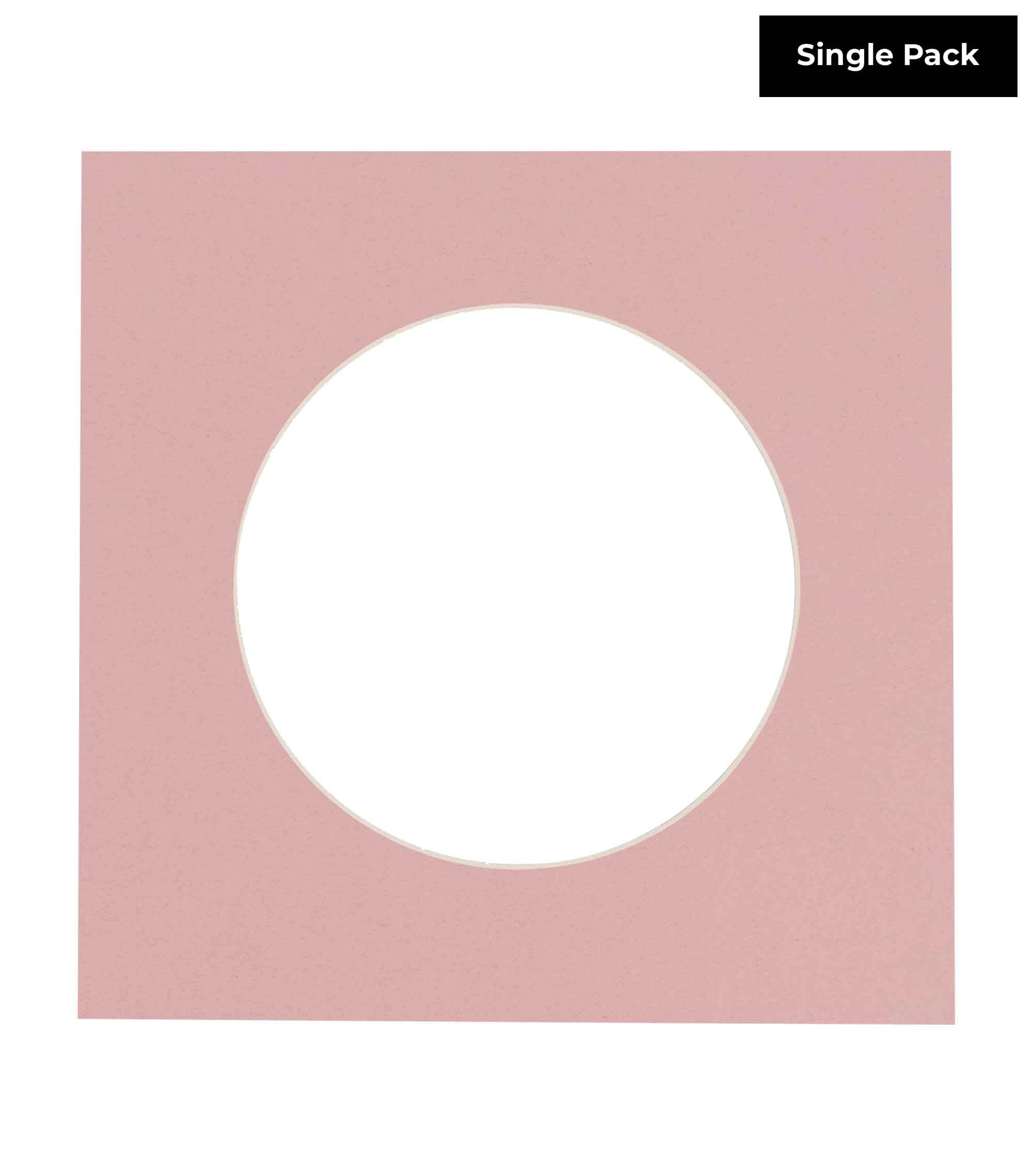 CountryArtHouse Pink Acid Free 24x24 Circle Picture Frame Mat with White Core Bevel Cut for 20x20 Pictures - Fits 24x24 Frame - Pack of 1 Matboard Show Kit with Acid Free Backing & Clear Bag