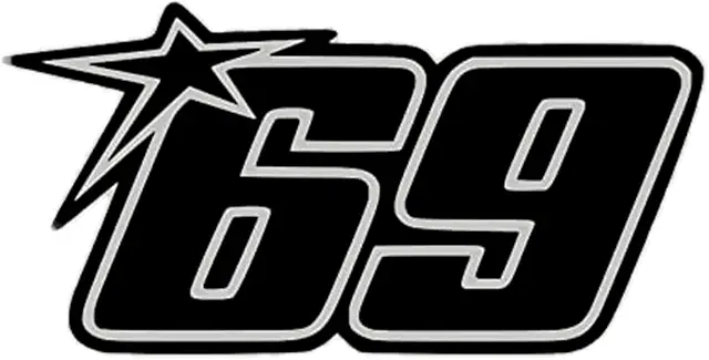 Startnummer 69 Aufkleber für Motorrad - 6 Größen, 21 Farben