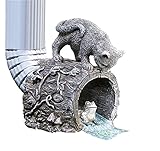 Decorative Downspout Extension Outdoor Garden Statue - Curious Kitty Cat and Frog Gutter Downspout...