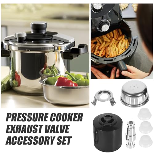Conjunto de 7 piezas de válvula de escape de olla de presión, juego de mango de liberación de vapor para cocina, piezas de repuesto de válvula de seguridad limitadora de presión miniatura 3