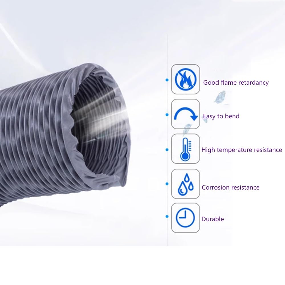 Tubo flessibile resistente al calore – Tubo di scarico per asciugatrice da 9,8 m, 10,2 cm, 15,2 cm, 20,3 cm ID, panno in nylon industriale