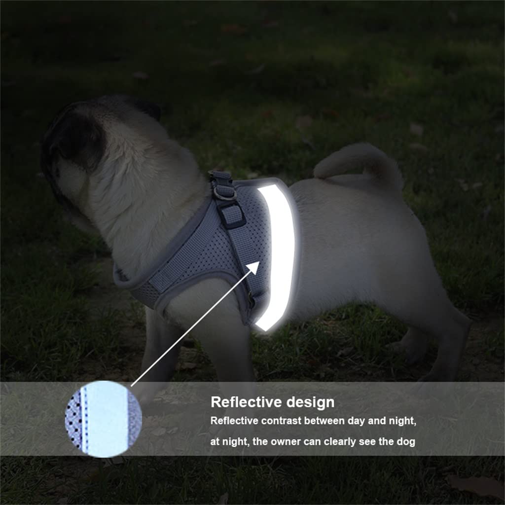Pet Dog Chest Harness and Leash Set Breathable Adjustable Dog Harness Suitable for Small and Medium-Sized Puppies Vest (A L)
