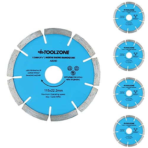 115mm Mortar Raking Diamond Pointing Disc Blade Masonry 6mm Thick 5 Pack