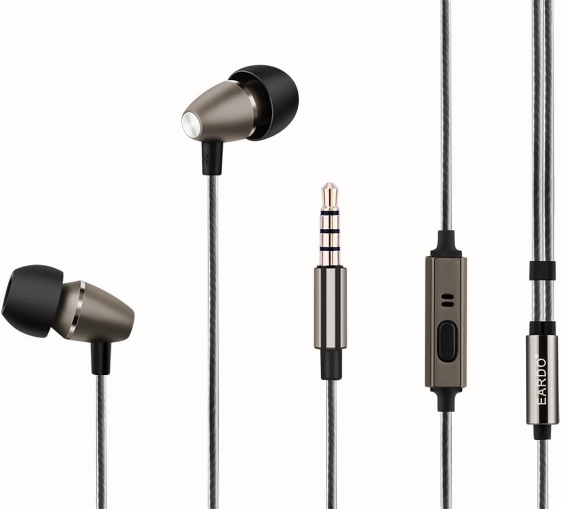 Sport Earphones Earbuds, 3.5mm Jack in-Ear Headphones, with Mic and Remote for iPhone 8/8 Plus / 7/7 Plus/6/6 Plus/6s, iPad, Samsung, iPod Touch, Mp3 Players, CD Players, Grey