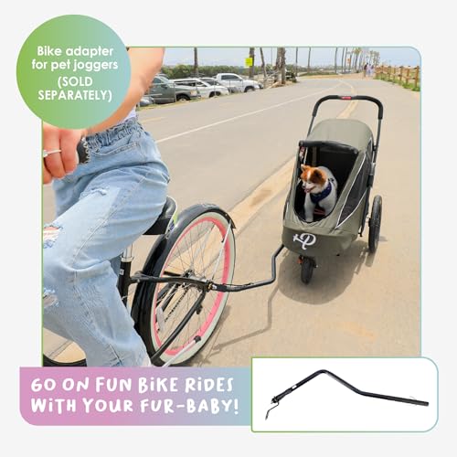 Petique Breeze Große Hundebuggy Hundewagen wandelbar Fahrradanhänger für Hunde mit Luftreifen, Schwarz, 1 Stück (1er Pack)