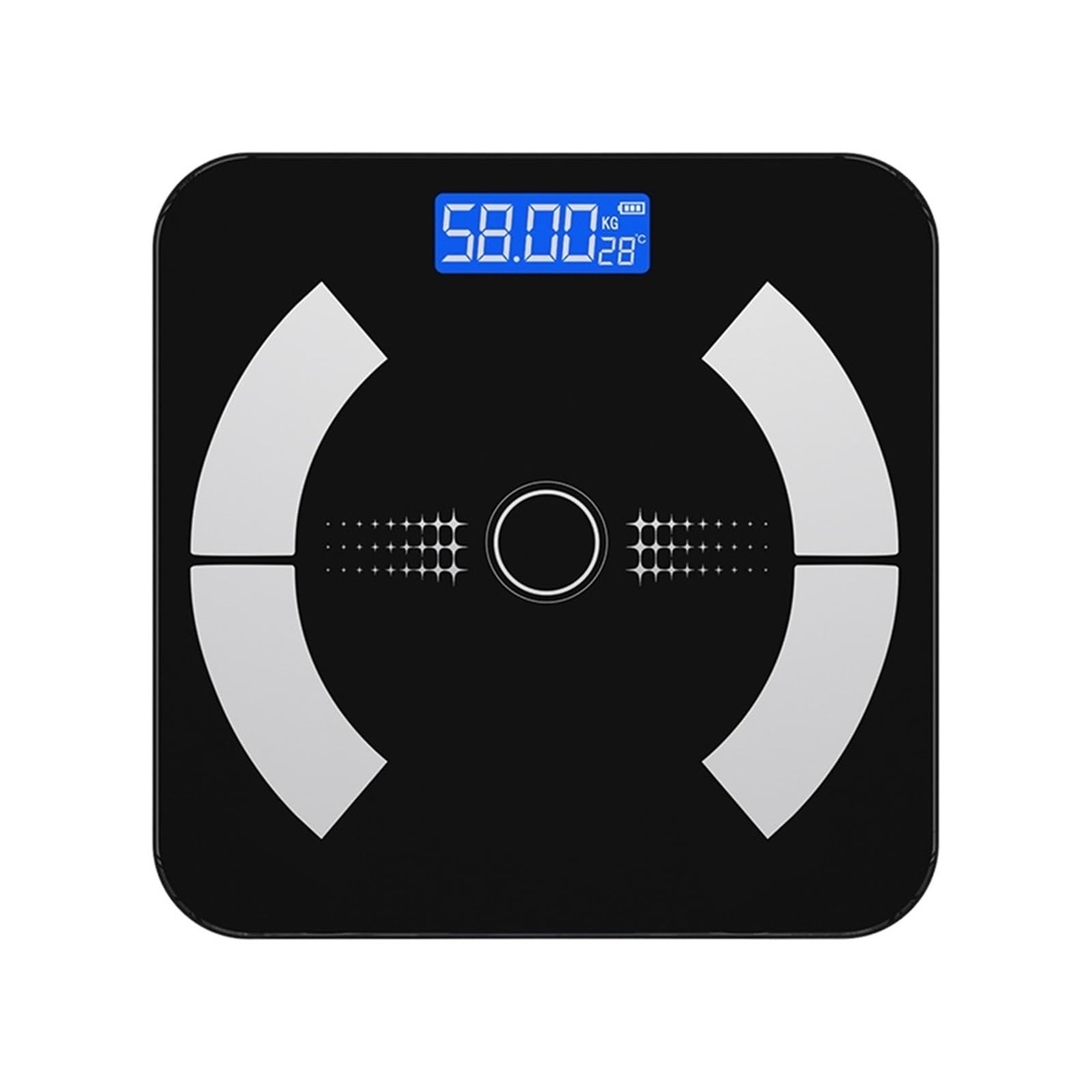 Pèse-personne Bluetooth Pèse-personne Au Sol IMC Balance De Graisse LED Balance De Poids Numérique Intelligente Analyseur De Composition Corporelle(Black)