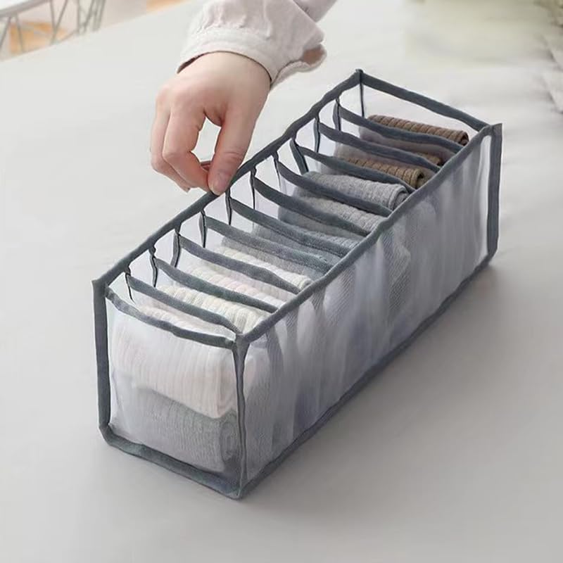 Miniatura 2 de Organizador de armario, 11 compartimentos, organizador de cajones de calcetines, bolsa de ropa para almacenamiento organizado de brasieres, ropa