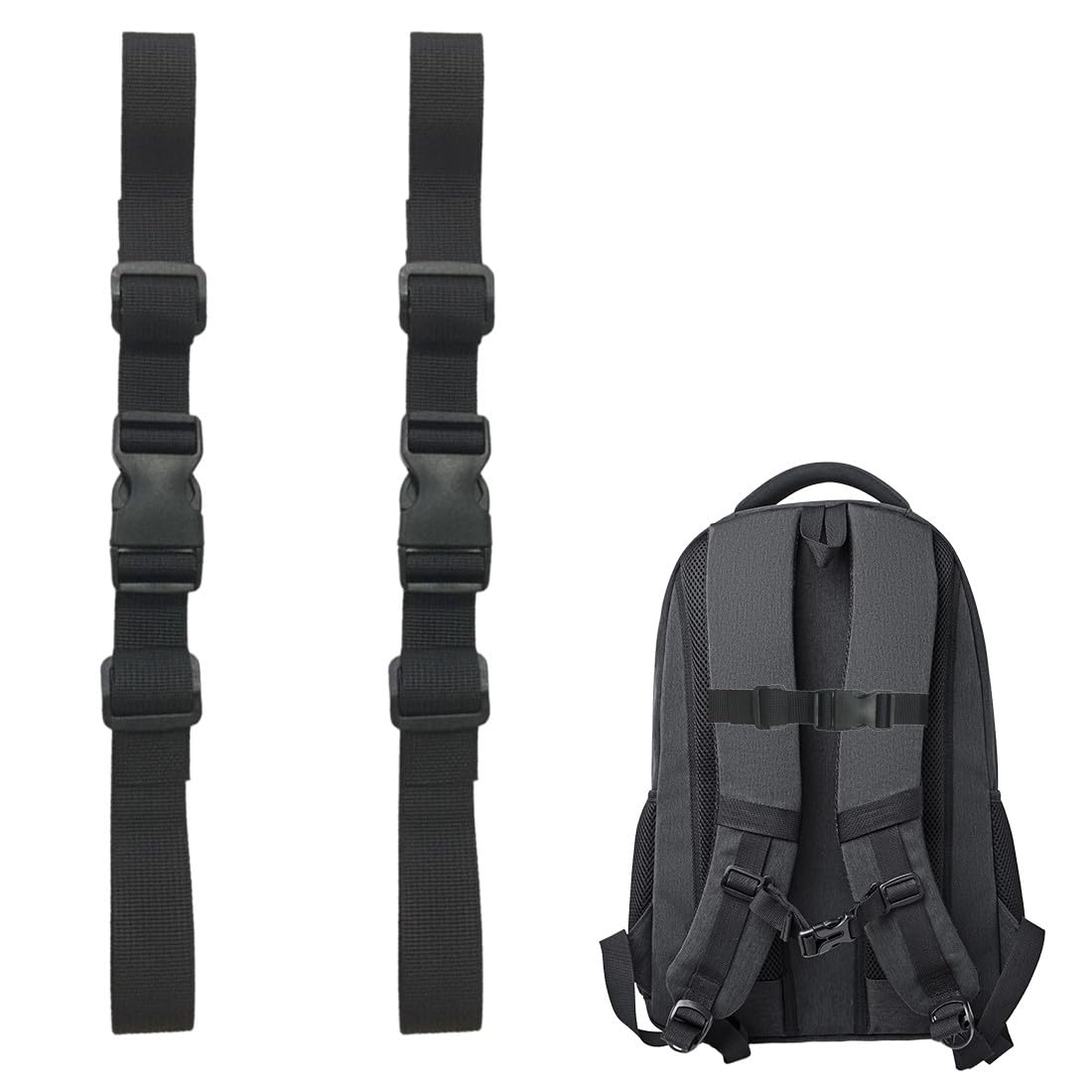 2 Pcs Cinghia Toracica Zaino, Cinturino Sterno per Zaino Regolabile Cinturino per Zaino Antiscivolo Resistente, per Zaino Adulti e Bambini, Jogging, Viaggi all'Aria Aperta, per Zaino Adulti e Ba