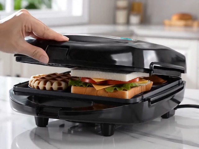 キッチン家電 sandwich machine Amazon.com: 8 in 1 Sandwich Maker Panini Press Stick Proof