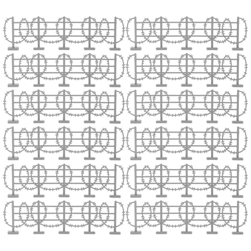 FUNOMOCYA 50 Piezas Valla de Juguete de Alambre Metálico Plateado para Escenarios Militares y Jardines Cerca Decorativa para Maquetas Accesorio Coleccionable para Dioramas