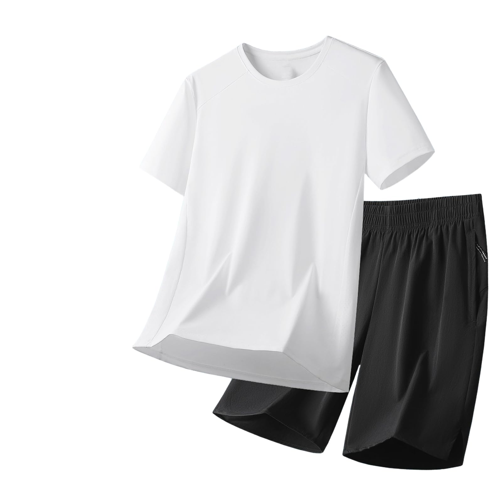 Męskie letnie spodenki z lodowego jedwabiu szybkoschnące plus size zestaw do biegania na co dzień