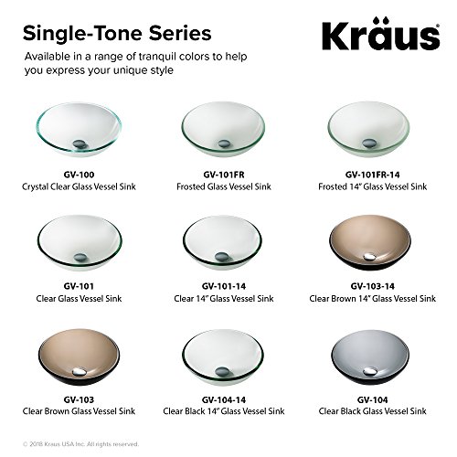 Kraus Gv-101Fr-14 Frosted 14 Inch Glass Vessel Bathroom Sink #TOP7