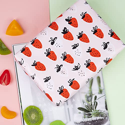 Wrapaholic Reversible Wrapping Paper - Mini Roll - 17 Inch X 33 Feet - Sweet Strawberry Design, Perfect For Birthday, Holiday, Wedding, Baby Shower #TOP3