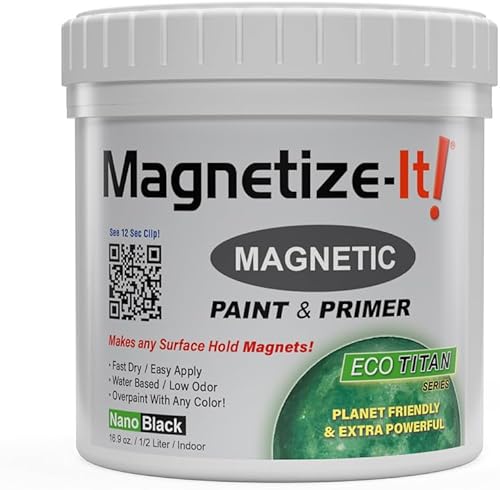 Pintura magnética e imprimación (a base de agua) - ECO TITAN extra fuerte, sostenible, fácil de aplicar 1/2L, negro