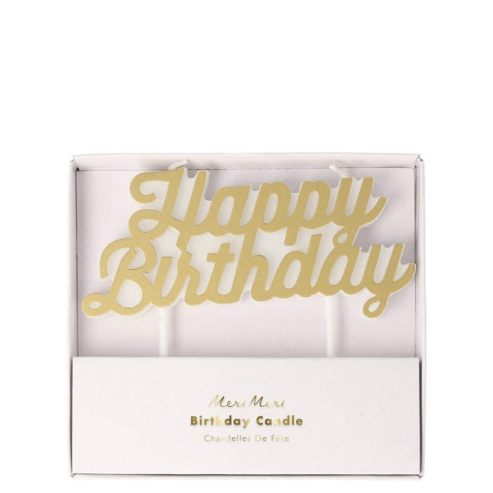 Meri Meri Meri - Vela de cumpleaños dorada, color dorado