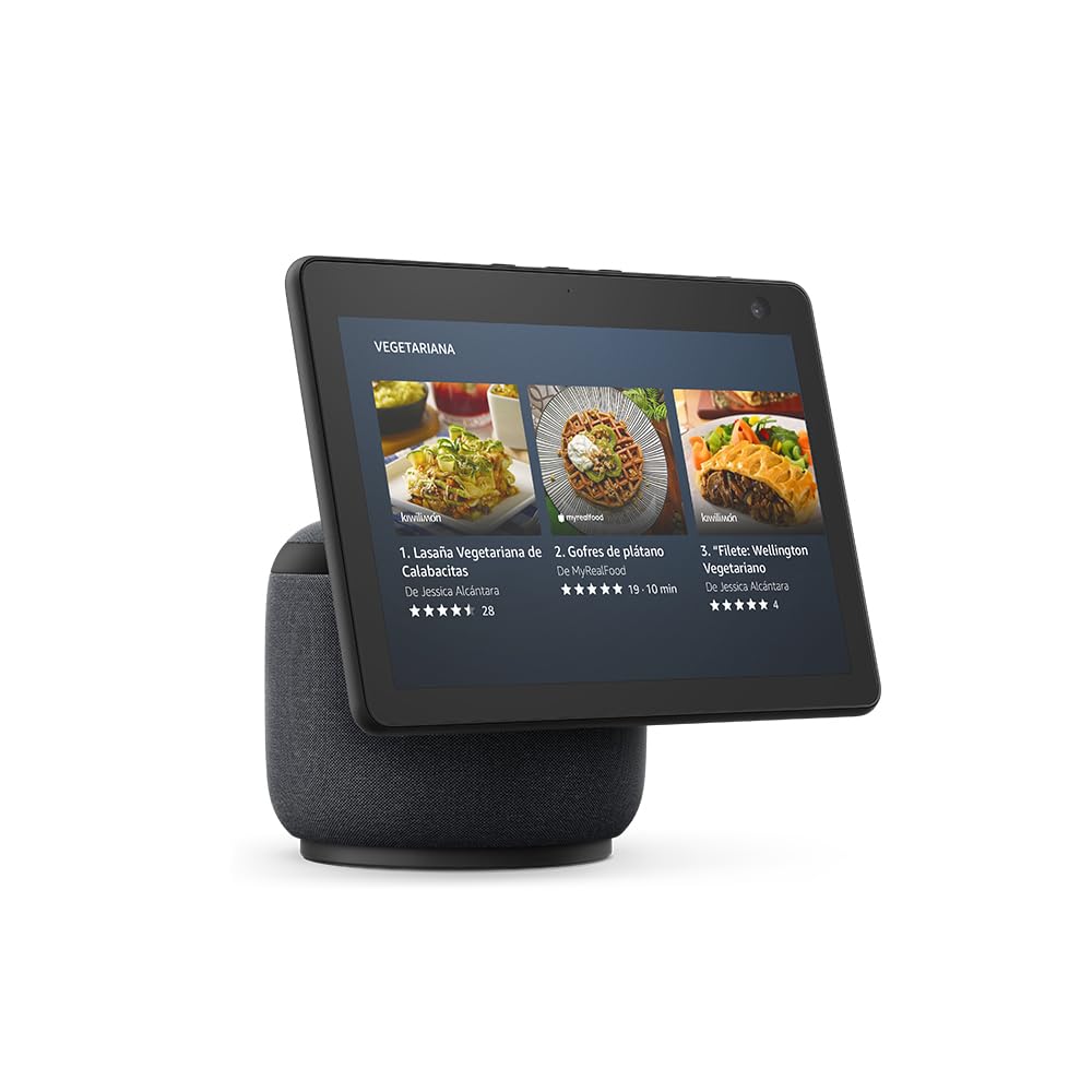 Echo Show 10 (Última generación) | Pantalla inteligente HD con movimiento y Alexa, Antracita