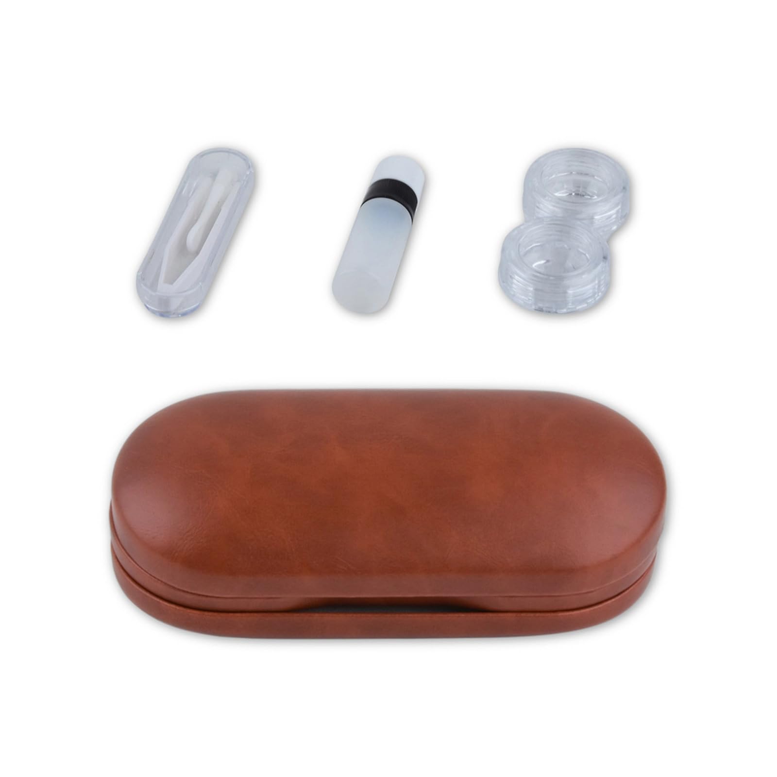 WARRIOO Contacts Lenes Box Set PU Component Lens Box With Mirrored Multifunction Contacts Case For Eye Lenses Holder Women Girls