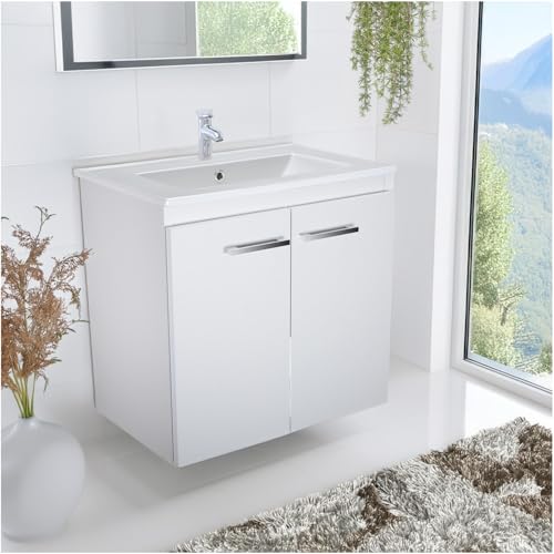 Lavabo avec meuble bas Bilbao - Largeur : 60 cm - Blanc