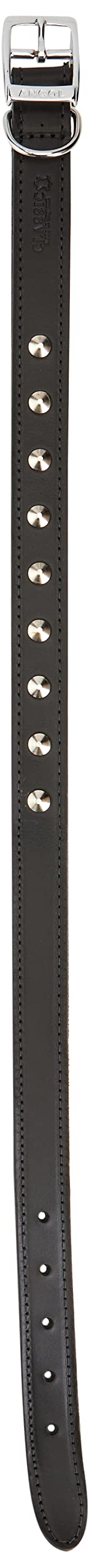 Ancol Leather Stud Collar Black 50-59cm Size 7