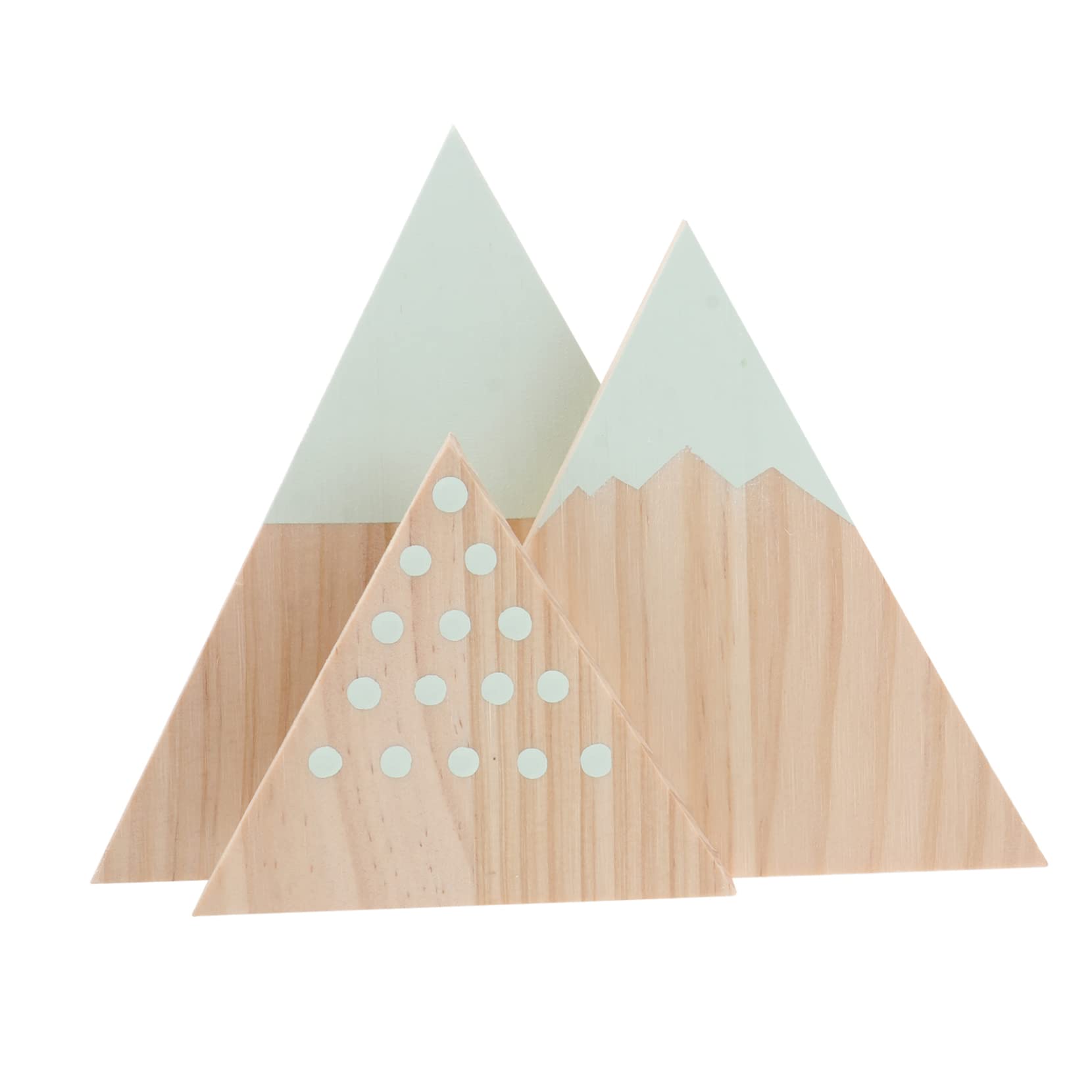 STOBAZA Wooden Snow Mountain Ornaments 3pcs Triangular Decorations Mountain Decor Simulation Craft for Room