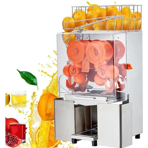 Exprimidor Comercial 120 W,Exprimidor Automático De Naranjas,Exprimidor De Naranjas Con Dos Contenedores Residuos,Limpieza Automática, 80% De Rendimiento De Jugo,Caja Filtro Extraíble