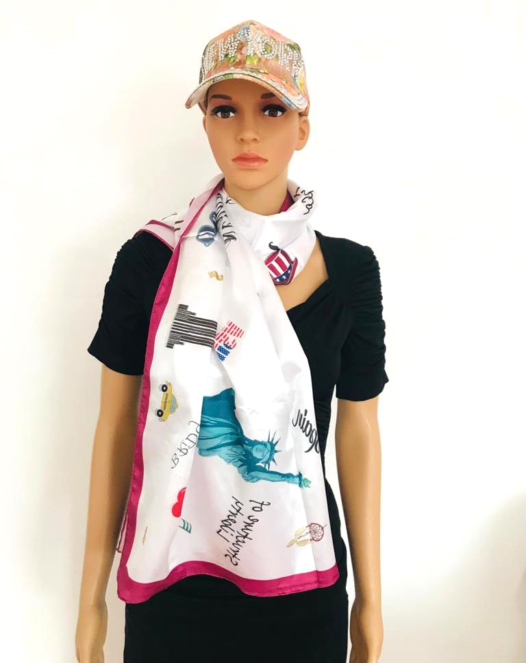 New York USA Fashion Accessory Large Scarf Silk-Like Collectible NYC Holiday Gift Souvenir Wrap Shawl2