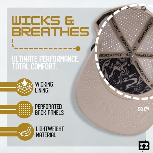 Image of BRIMZ Golf Performance Hat - Tee Holder & Magnetic Ball Marker - Breathable, Sweat & Water Resistant Golfing Snapback Hat